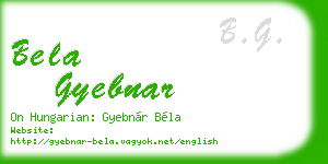 bela gyebnar business card